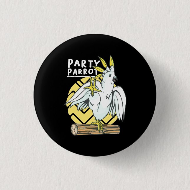 Party Parrot Bird Button (Vorderseite)