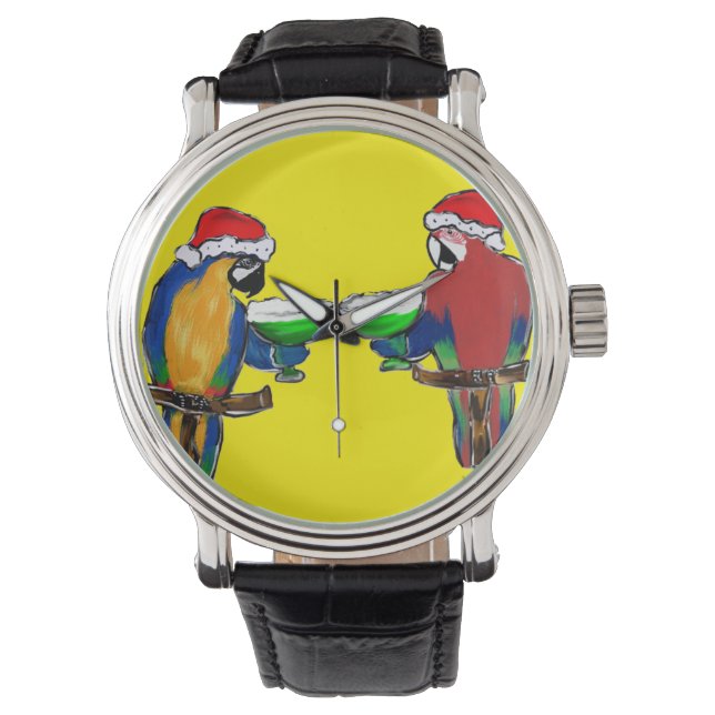 Party Parrots Armbanduhr (Vorderseite)