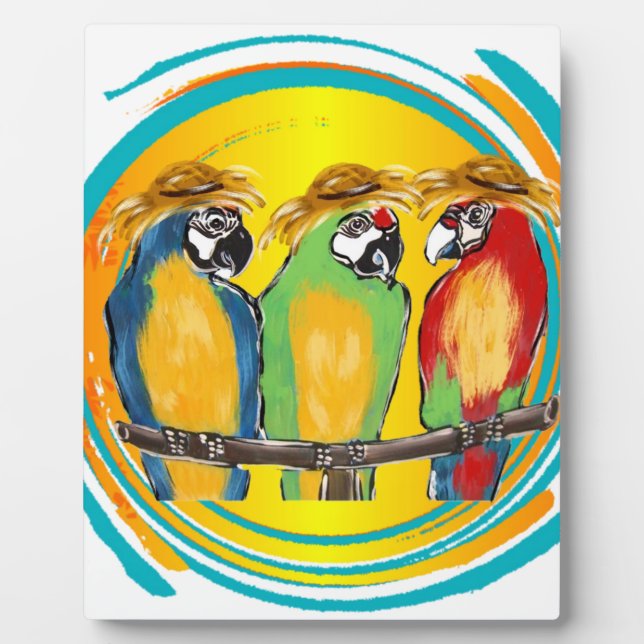 PARTY PARROTS FOTOPLATTE (Vorderseite)
