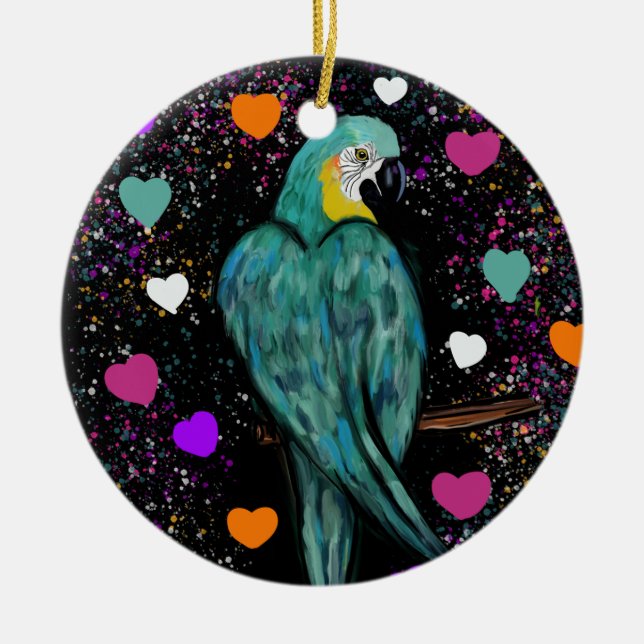 PARTY PARROTS KERAMIK ORNAMENT (Vorne)