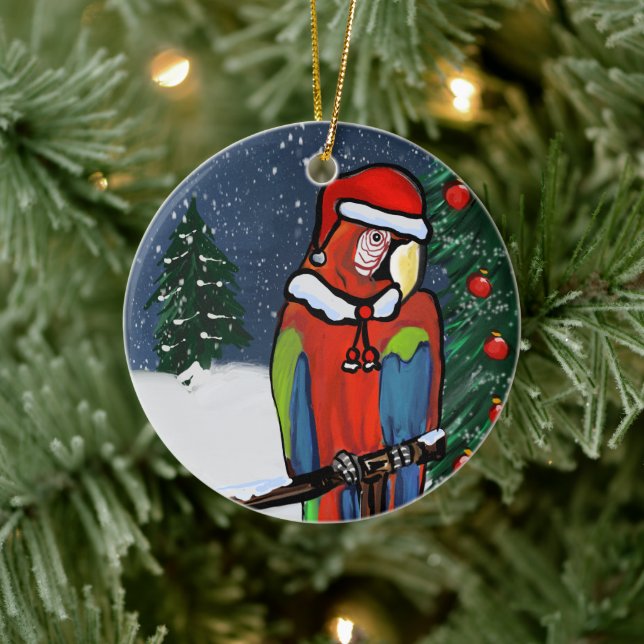 PARTY PARROTS KERAMIK ORNAMENT (Baum)