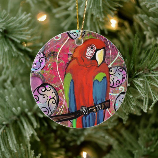 PARTY PARROTS KERAMIK ORNAMENT (Baum)