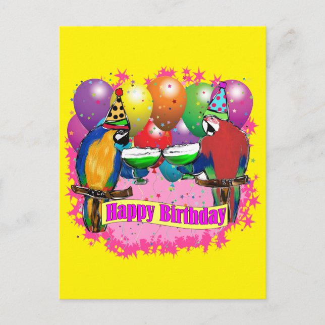PARTY PARROTS POSTKARTE (Vorderseite)