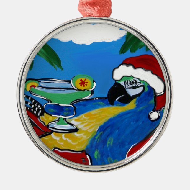 PARTY PARROTS SILBERNES ORNAMENT (Vorne)
