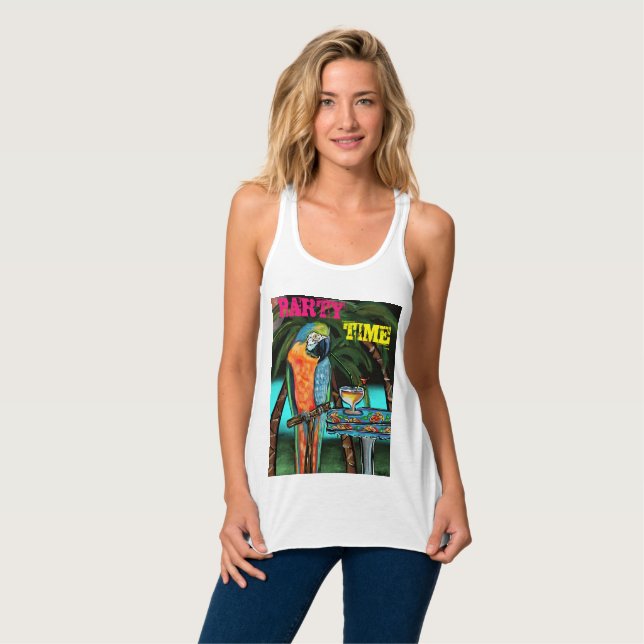 Party Parrots Tank Top (Vorderseite Vollansicht)