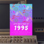 Party Pattern der 1990er Jahre Vintage Geburtstags Einladung<br><div class="desc">Passen Sie die Hintergrundfarbe hinter dem Farbverlauf an,  oder entfernen Sie,  wie gewünscht. Alle Texte können bearbeitet werden.</div>