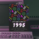 Party Pattern der 1990er Jahre Vintage Geburtstags Einladung<br><div class="desc">Passen Sie die Hintergrundfarbe hinter dem Farbverlauf an,  oder entfernen Sie,  wie gewünscht. Alle Texte können bearbeitet werden.</div>