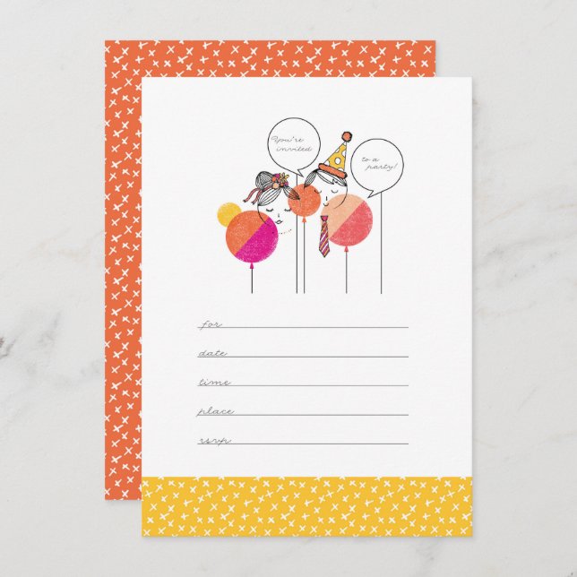 Party People 4.5" x 6.25" Einladungen (Vorne/Hinten)