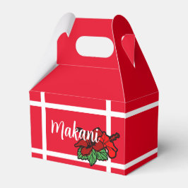 Party Personalisiert Red Hibiskus Gable Box Geschenkschachtel