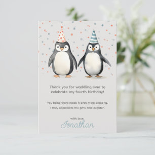 Party-Pinguine, wackeln zu Kindergeburtstagen Dankeskarte