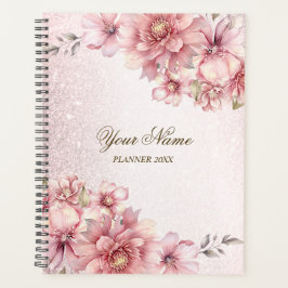 Party Pink Aquarell Blume Shiny Glitzer Moderne Planer