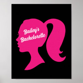 Party Pink & Black Bachelorette Poster