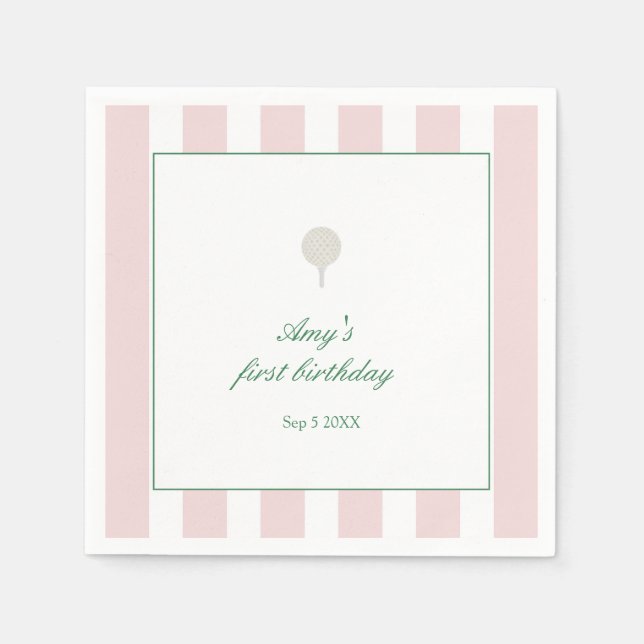 Party Pink Golf Party Napkins Serviette (Vorderseite)