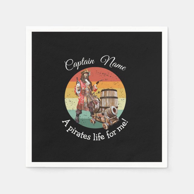 Party Pirate Black Napkins Serviette (Vorderseite)