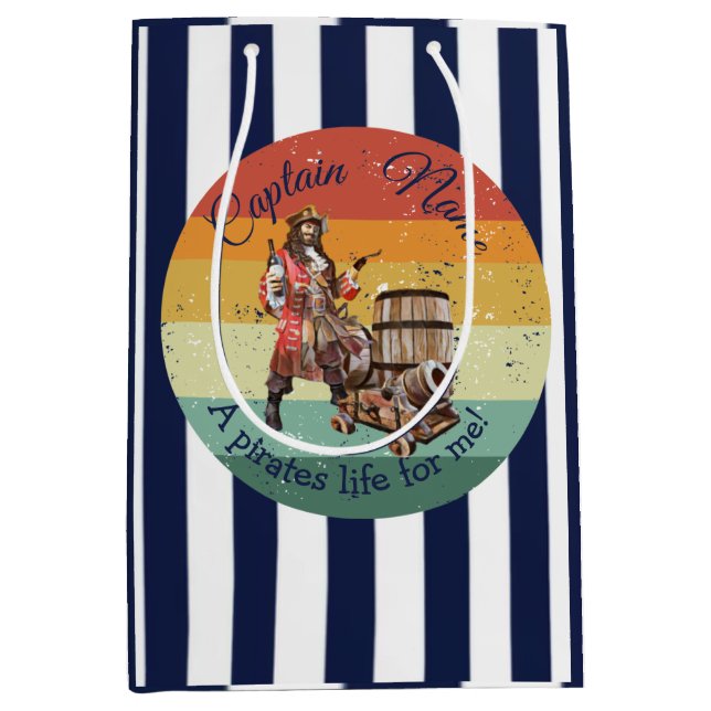 Party Pirate Geburtstag Mittlere Geschenktasche Geschenktüte (Vorderseite)