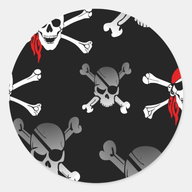 Party Pirate Runder Aufkleber (Vorderseite)
