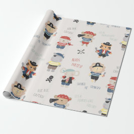 Party Piratenwrapping Paper für die Crew von Tiere Geschenkpapier