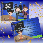 Party Pirates Kids Pirate Einladung zum Geburtstag<br><div class="desc">Party Pirates 12x18" Die Einladungen zum Geburtstag beinhalten verschiedene Piraten,  Schädel- und Kreuzbein-Flaggen,  Piratenschiff und Gebiete,  in denen Sie ganz einfach die Geburtstagsparty Ihres Kindes festlegen können! Wenn es ein Piratenkonzert ist,  wird er Liebe haben,  es mit diesen bunten Pirateneinladungen zu beginnen!</div>