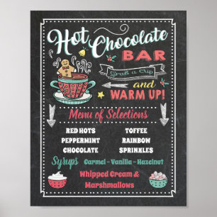 Party-Plakatunterschrift für Hot Chocolate Bar Men Poster