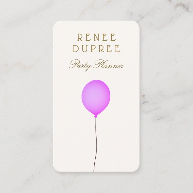 Party Planer Ballon Business Card Visitenkarte (Vorderseite)