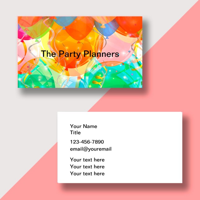 Party Planer Business Cards Visitenkarte (Von Creator hochgeladen)