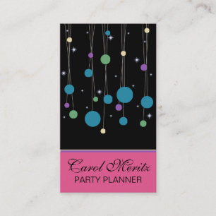 Party-Planer-Geschäfts-Karte - Punkte u. Sterne Visitenkarte