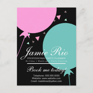 Party Planner Birthday Planung Ballon Confetti Postkarte