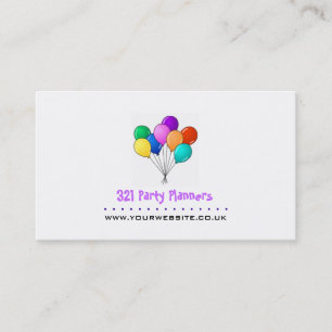 Party Planner Business Card (Ballon-Logo) Visitenkarte