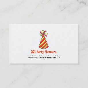 Party Planner Business Card (rot & gelb) Visitenkarte
