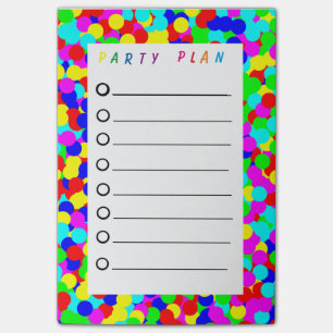 Party-Planungs-Checkliste Post-it Klebezettel