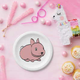 Party plate with Pink Rabbit design Pappteller