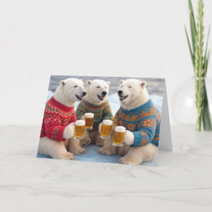 Party-Polarbären tragen hässliche Weihnachtspullov Karte