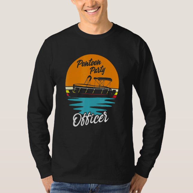 Party Pontoon Pontoon Party Retro Sunset B T-Shirt (Vorderseite)