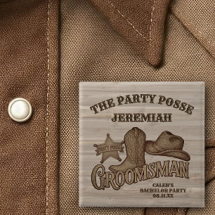Party Posse Cowboy Bachelor Party Trauzeuge Button