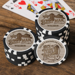 Party Posse Trauzeuge Rustikaler Cowboy Junggesell Pokerchips
