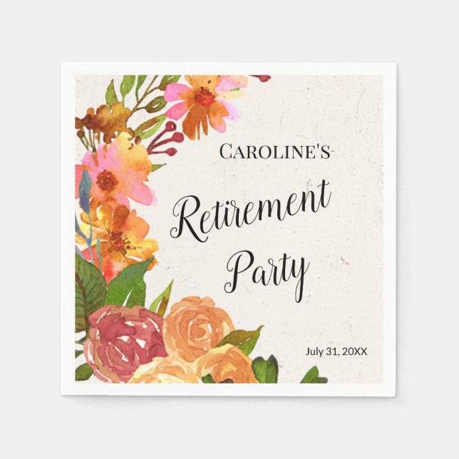 Party-Poster für die Blumenbedeckung Serviette (Vorderseite)