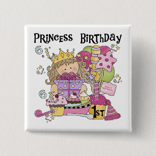 Party Princess 1. Geburtstagsgeschenke und Geschen Button