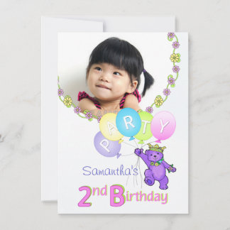 Party Princess Bear Custom Foto Einladung