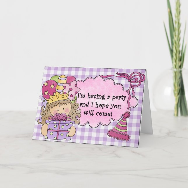 Party Princess Einladungen zum Geburtstag (Vorderseite)