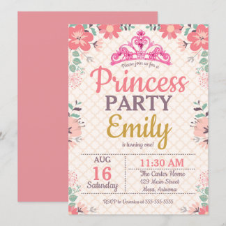 Party Princess für ein Jahr Einladung