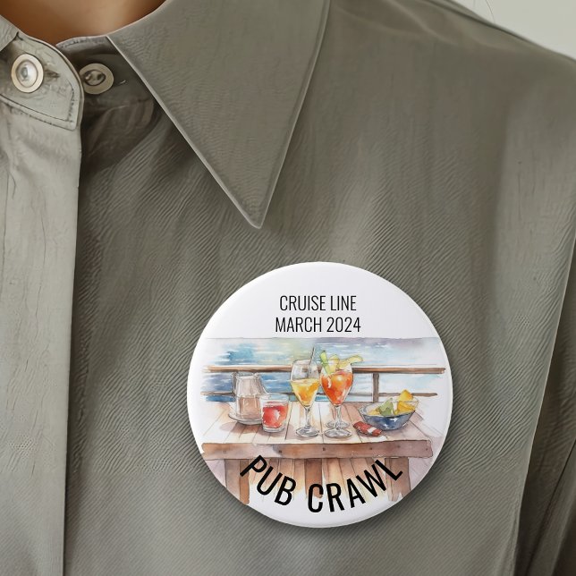 Party Pub Crawl Cruise Line Cocktails Button (Von Creator hochgeladen)