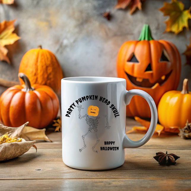 Party Pumpkin Head Skull Tasse (Von Creator hochgeladen)