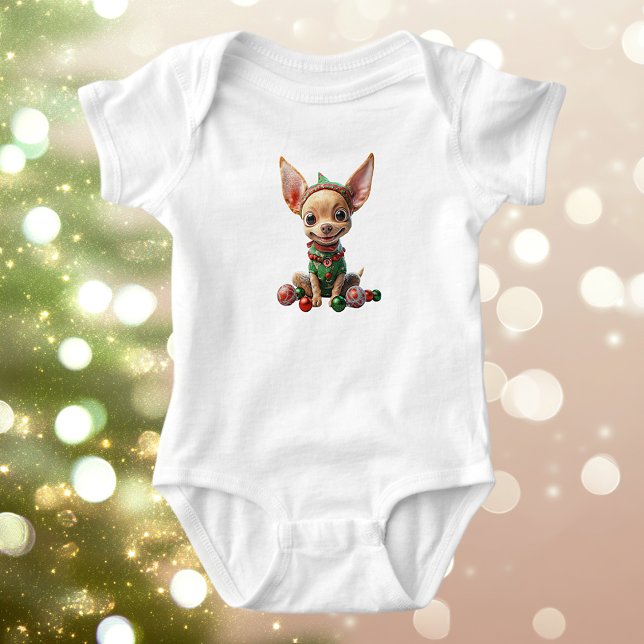 Party Pup Christmas Hund Baby Bodysuit Strampler (Von Creator hochgeladen)