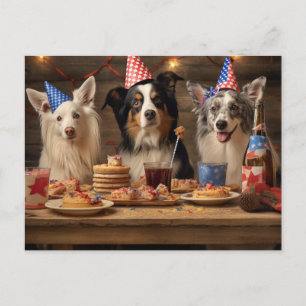 Party Pups Feiertagspostkarte
