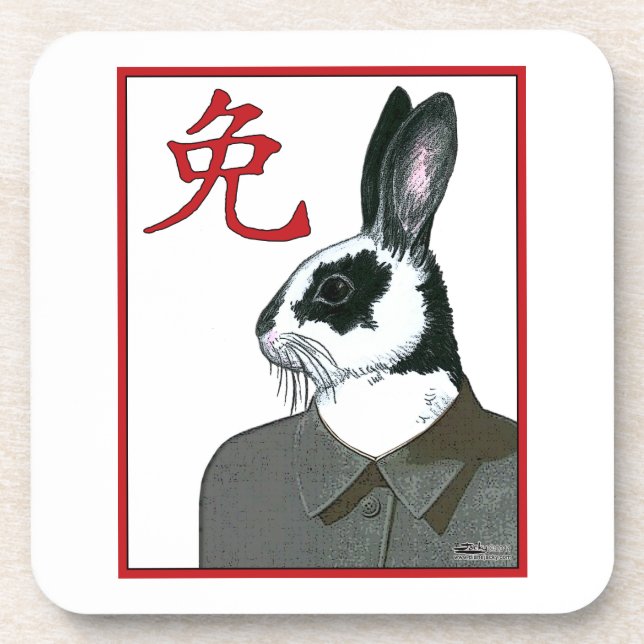 Party Rabbit Untersetzer (Vorderseite)