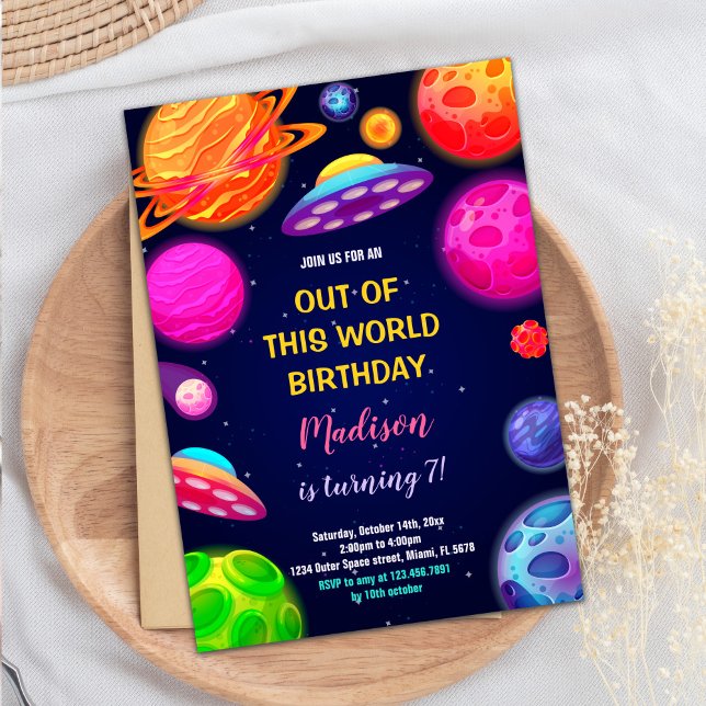 Party "Raketen, Planeten und Sterne" Einladung (Outer Space Birthday Invitations)