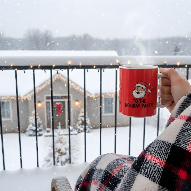  Party Ready Santa Claus Modern Funny Invitation Kaffeetasse (Von Creator hochgeladen)