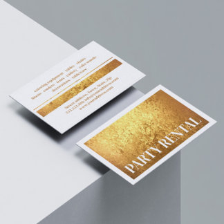 Party Rental Event Plane Golden Sharp Stone Visitenkarte