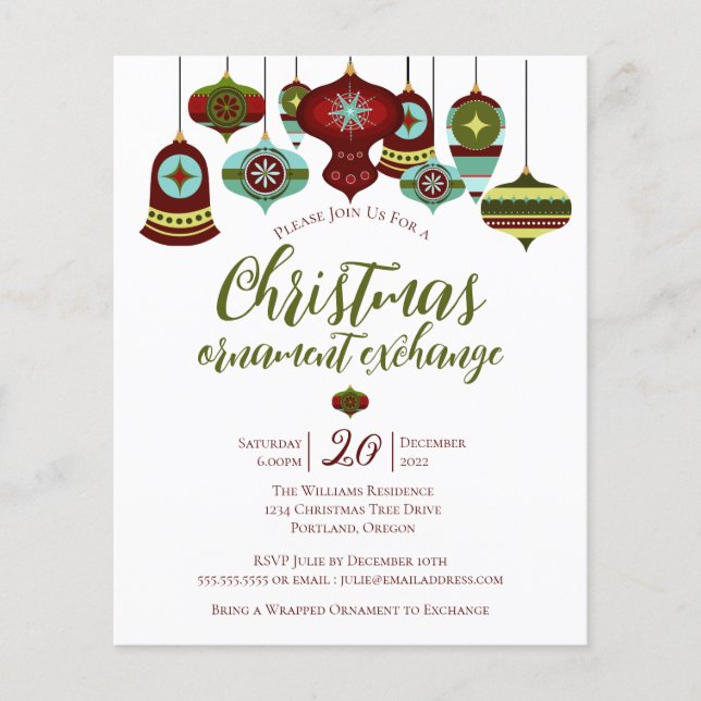 Party Retro Bauble für den Ornamentenaustausch (Vorderseite)