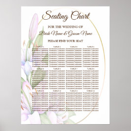 Party Rosa Lily Blume Golden Frame Schöne Poster